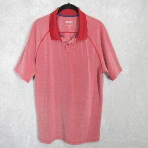 RHONE Polo Shirt Size Large Mens Red Heathered Short Sleeve Athletic Fit